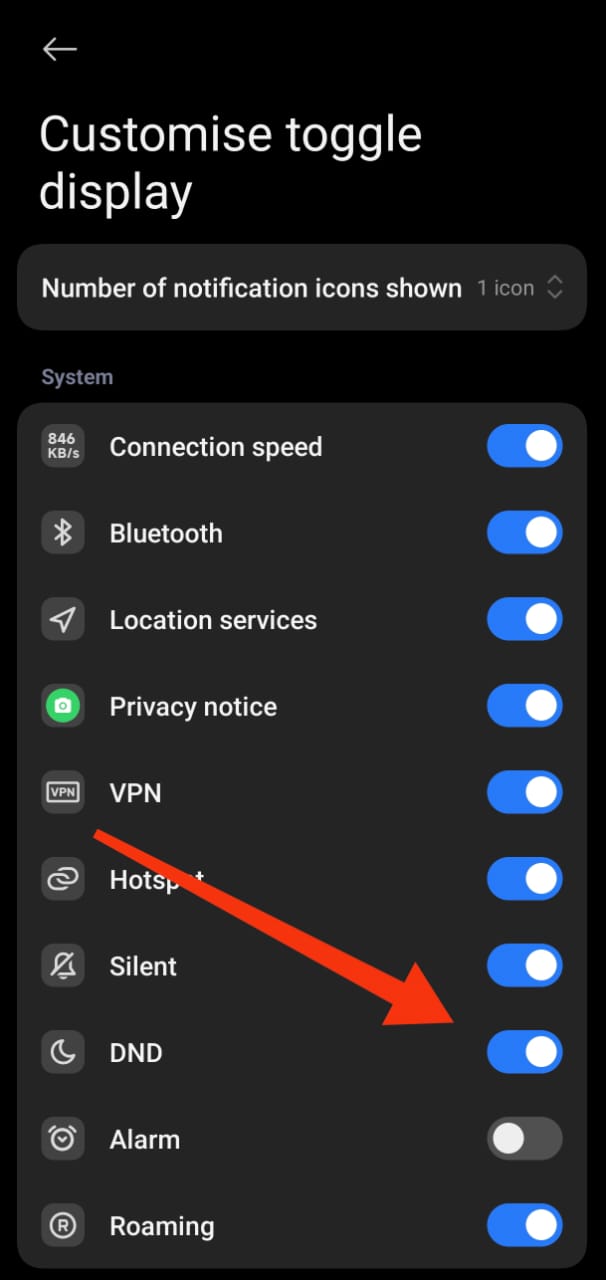Do Not Disturb settings screenshot